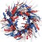 22" Patriotic Front Door Wreath - Red, White, and Blue Glitter Stars & Tassels - Large Americana Wreath for Memorial Day, 4th of July, and Independence Day Decorations